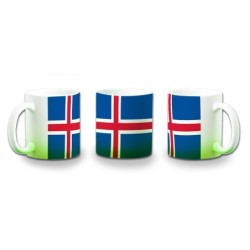 TAZA CON DEGRADADO bandera islandia pais gobierno islandés color personalizada