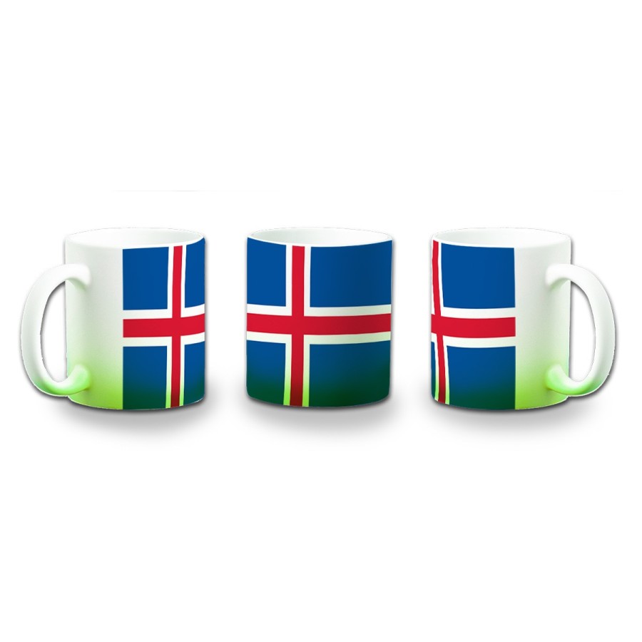 TAZA CON DEGRADADO bandera islandia pais gobierno islandés color personalizada