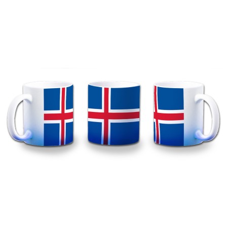 TAZA CON DEGRADADO bandera islandia pais gobierno islandés color personalizada