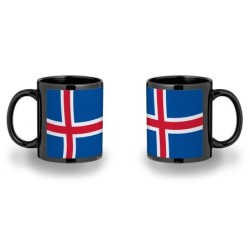 TAZA COLOR RECUADRO bandera islandia pais gobierno islandés color mug jarra cerveza te infusión