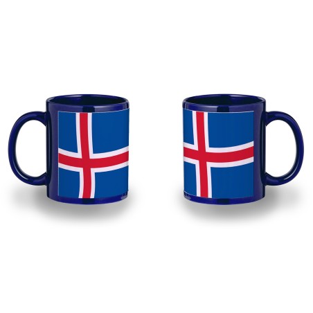 TAZA COLOR RECUADRO bandera islandia pais gobierno islandés color mug jarra cerveza te infusión