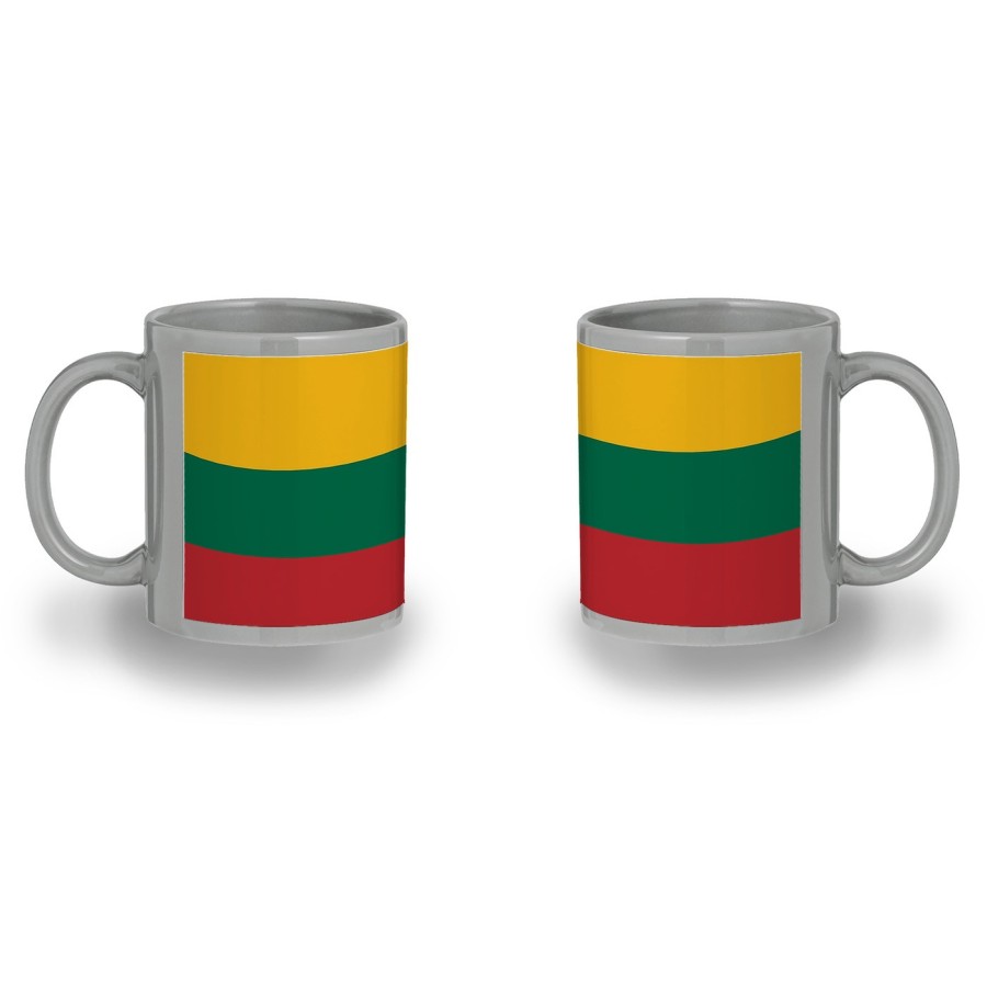 TAZA COLOR RECUADRO bandera lituania pais gobierno lituano color mug jarra cerveza te infusión