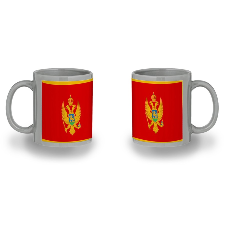 TAZA COLOR RECUADRO bandera montenegro pais gobierno montenegrino color mug jarra cerveza te infusión