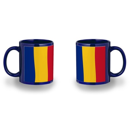 TAZA COLOR RECUADRO bandera rumanía pais gobierno rumano color mug jarra cerveza te infusión