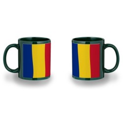 TAZA COLOR RECUADRO bandera rumanía pais gobierno rumano color mug jarra cerveza te infusión