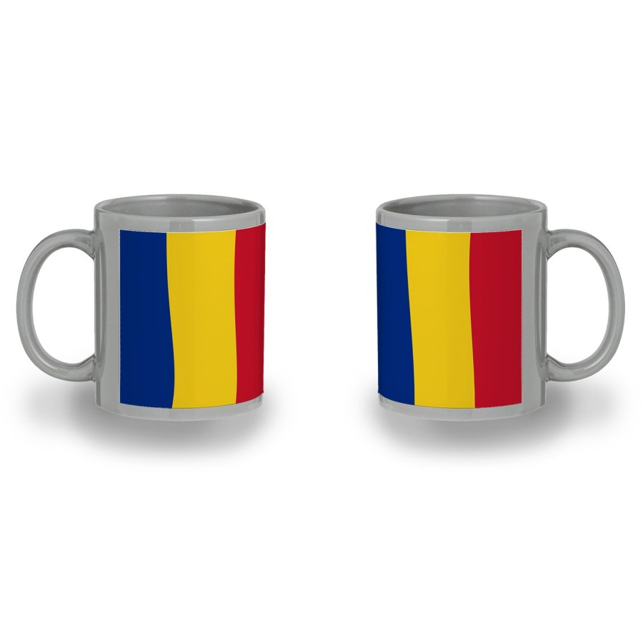 TAZA COLOR RECUADRO bandera rumanía pais gobierno rumano color mug jarra cerveza te infusión