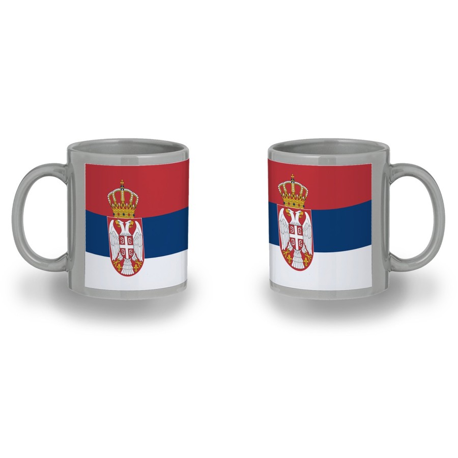 TAZA COLOR RECUADRO bandera serbia pais gobierno serbio color mug jarra cerveza te infusión