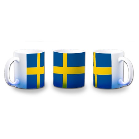 TAZA CON DEGRADADO bandera suecia pais gobierno sueco color personalizada