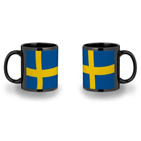 TAZA COLOR RECUADRO bandera suecia pais gobierno sueco color mug jarra cerveza te infusión