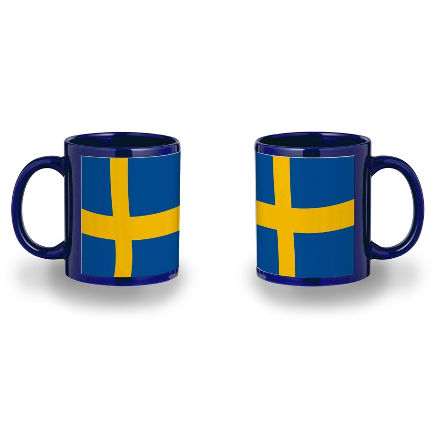 TAZA COLOR RECUADRO bandera suecia pais gobierno sueco color mug jarra cerveza te infusión