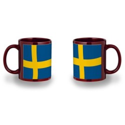 TAZA COLOR RECUADRO bandera suecia pais gobierno sueco color mug jarra cerveza te infusión