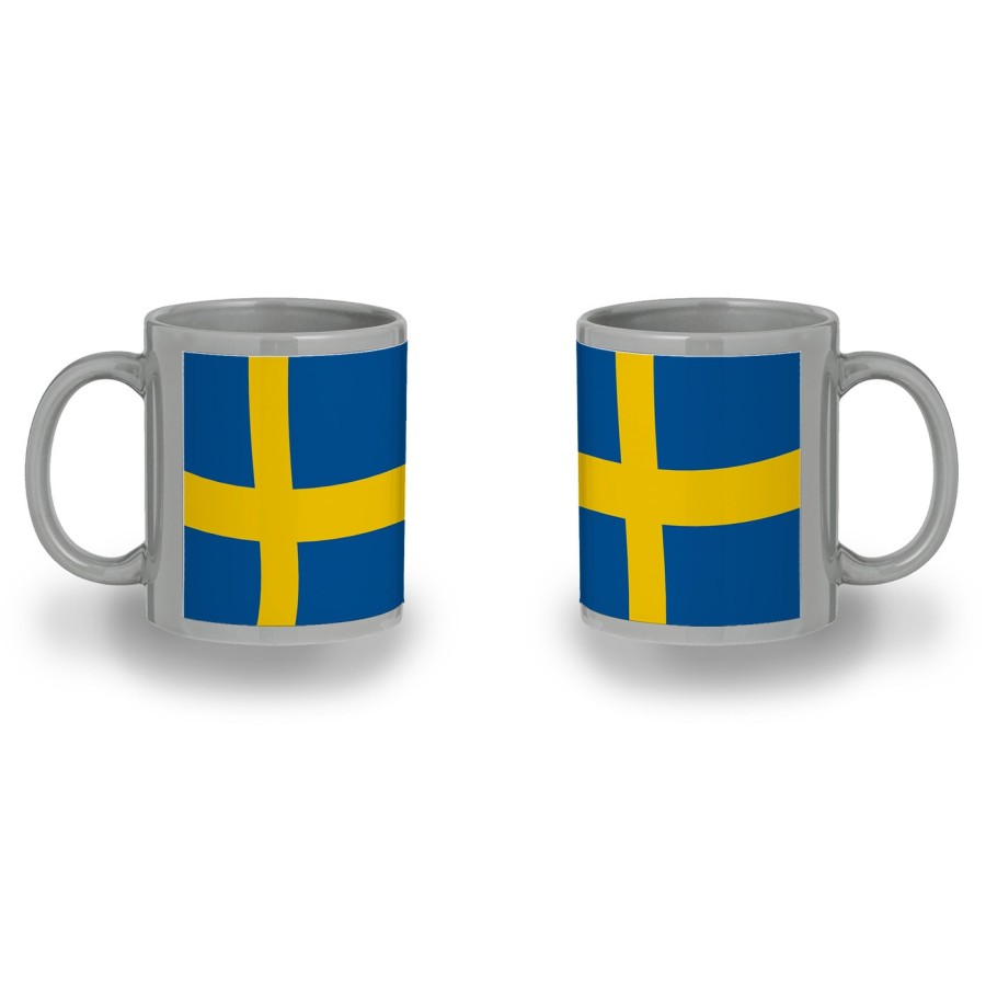 TAZA COLOR RECUADRO bandera suecia pais gobierno sueco color mug jarra cerveza te infusión