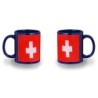 TAZA COLOR RECUADRO bandera suiza pais gobierno suizo suizos color mug jarra cerveza te infusión