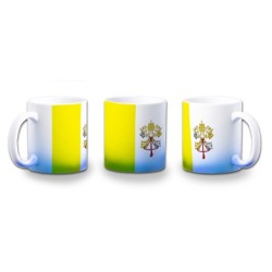 TAZA CON DEGRADADO bandera vaticano pais gobierno cristiano papa color personalizada