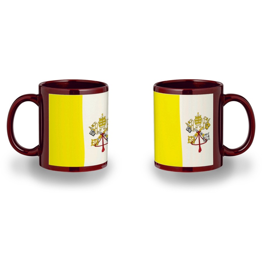 TAZA COLOR RECUADRO bandera vaticano pais gobierno cristiano papa color mug jarra cerveza te infusión