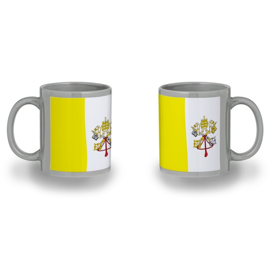 TAZA COLOR RECUADRO bandera vaticano pais gobierno cristiano papa color mug jarra cerveza te infusión