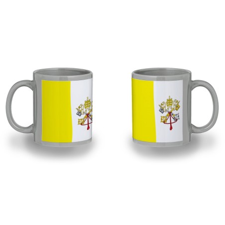 TAZA COLOR RECUADRO bandera vaticano pais gobierno cristiano papa color mug jarra cerveza te infusión