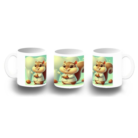 TAZA FOTOLUMINISCENTE ardilla dentista animal profesion dientes BRILLA OSCURIDAD