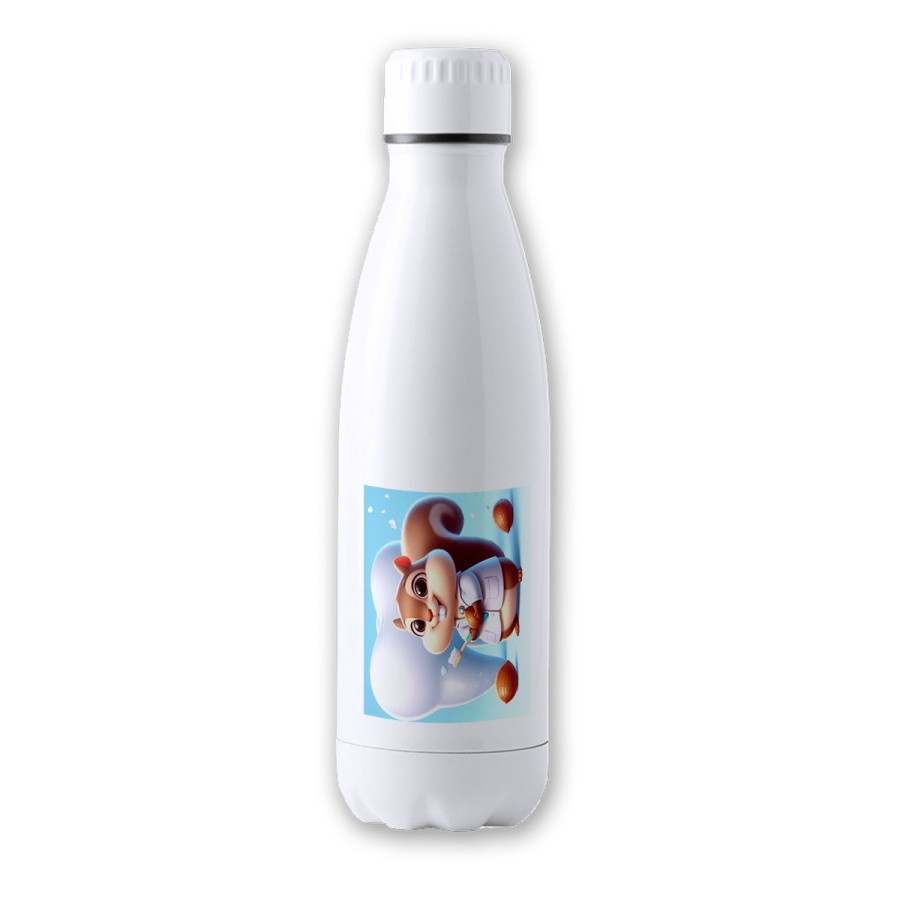 BIDON 700 ML ACERO INOXIDABLE ardilla dentista animal profesion dientes tapon seguridad botella