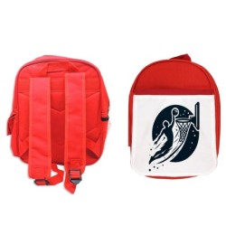 MOCHILA ROJA logo baloncesto deporte balon jugadores escolar personalizado