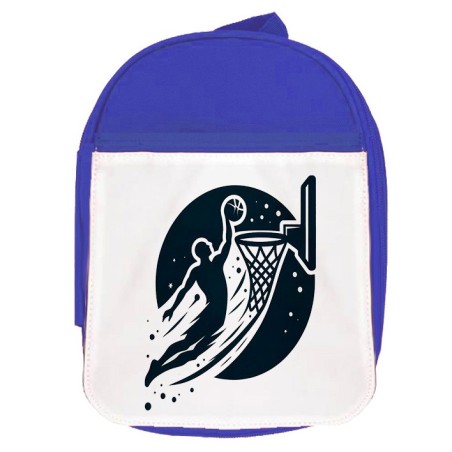 MOCHILA AZUL logo baloncesto deporte balon jugadores escolar personalizado picnic excursión deporte