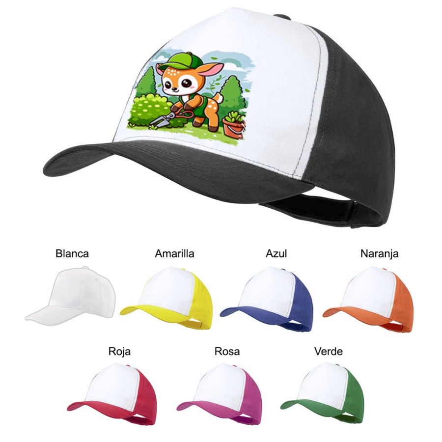 GORRA COLORES ciervo jardinero animal profesion plantas color personalizada