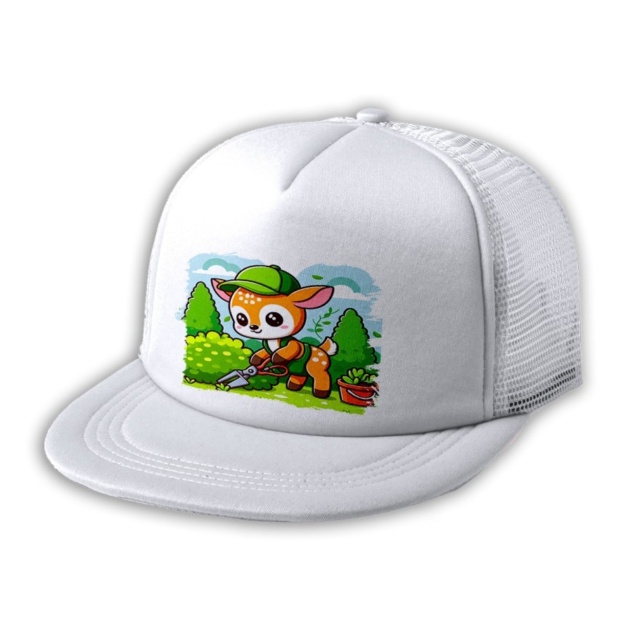 GORRA 5 PANELES REDECILLA TRASERA ciervo jardinero animal profesion plantas estilo rapero