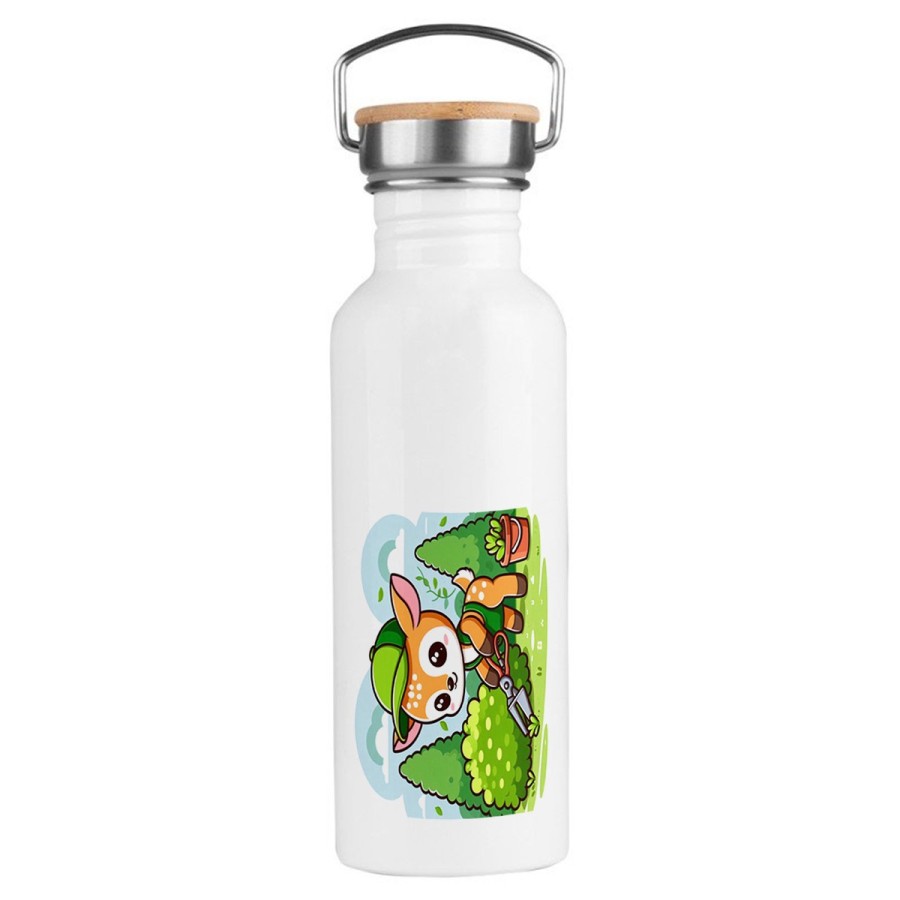 BIDON 750 ML ACERO INOXIDABLE ESTILO RETRO ciervo jardinero animal profesion plantas deporte deportivo botella