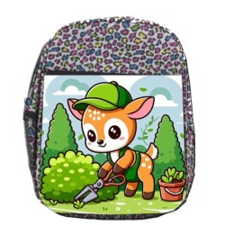 MOCHILA LUNARES ESTAMPADO ciervo jardinero animal profesion plantas escolar personalizado picnic excursión deporte