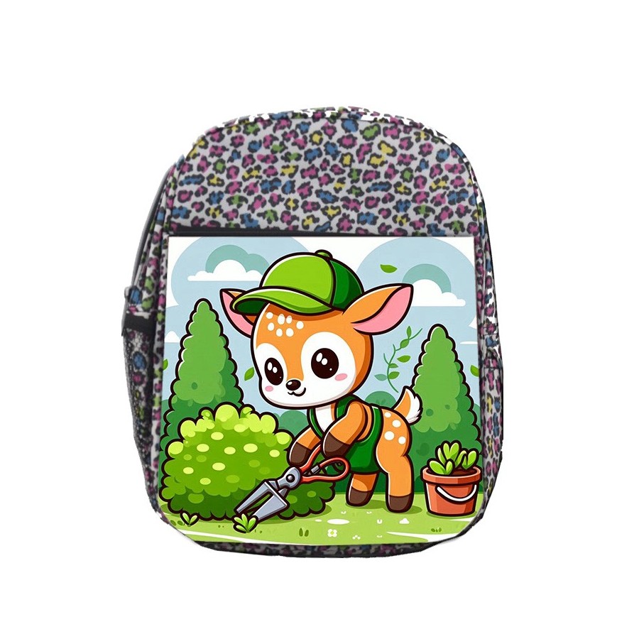 MOCHILA LUNARES ESTAMPADO ciervo jardinero animal profesion plantas escolar personalizado picnic excursión deporte