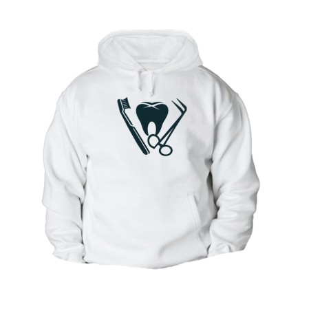 SUDADERA CON CAPUCHA logo dentista profesion dientes medico CON BOLSILLOS