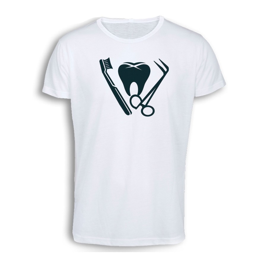 CAMISETA TACTO ALGODÓN logo dentista profesion dientes medico cómoda personalizada