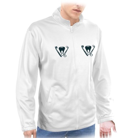 CHAQUETA TECNICA 2 IMPRESIONES logo dentista profesion dientes medico  personalizada