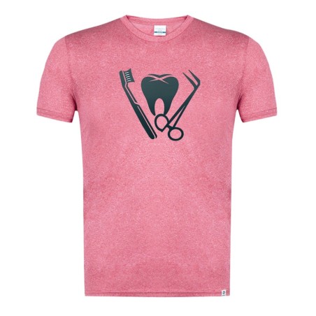 CAMISETA ROJA MEZCLA logo dentista profesion dientes medico moda verano tshirt