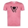 CAMISETA ROJA MEZCLA CON IMAGEN EN TONALIDADES NEGRAS logo dentista profesion dientes medico tshirt