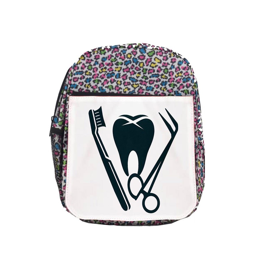 MOCHILA LUNARES ESTAMPADO logo dentista profesion dientes medico escolar personalizado picnic excursión deporte