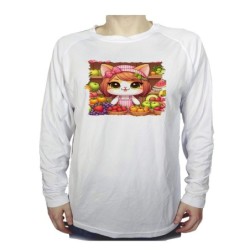 CAMISETA MANGA LARGA gato...