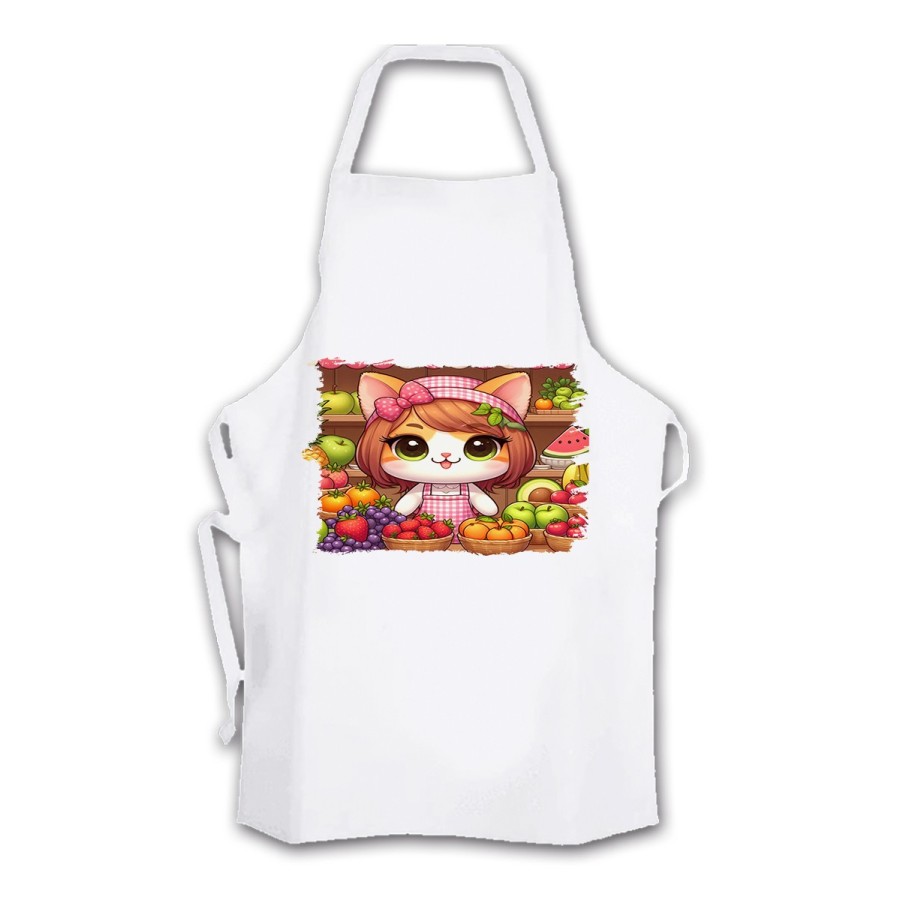 DELANTAL TALLA ADULTO gato frutero animal profesion fruteria cocina personalizado