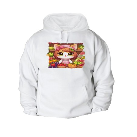 SUDADERA CON CAPUCHA gato frutero animal profesion fruteria CON BOLSILLOS