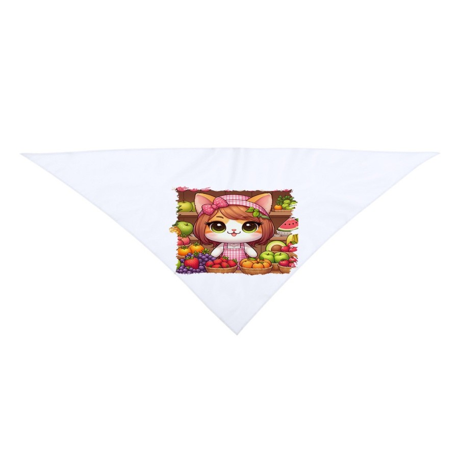 PAÑOLETA TRIANGULAR SUAVE gato frutero animal profesion fruteria moda cuello fiestas