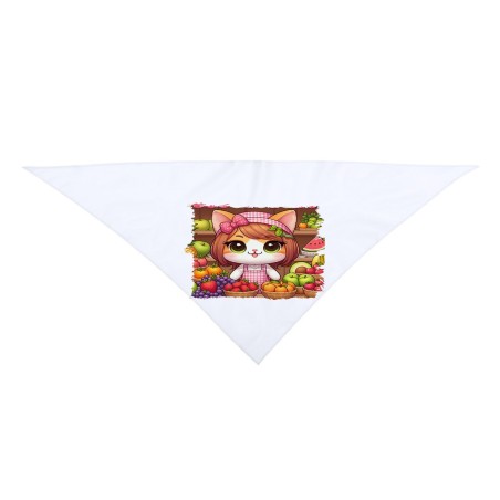 PAÑOLETA TRIANGULAR SUAVE gato frutero animal profesion fruteria moda cuello fiestas