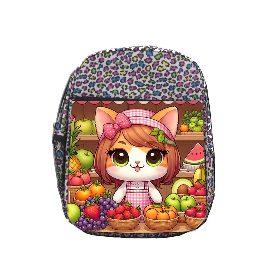 MOCHILA LUNARES ESTAMPADO gato frutero animal profesion fruteria escolar personalizado picnic excursión deporte