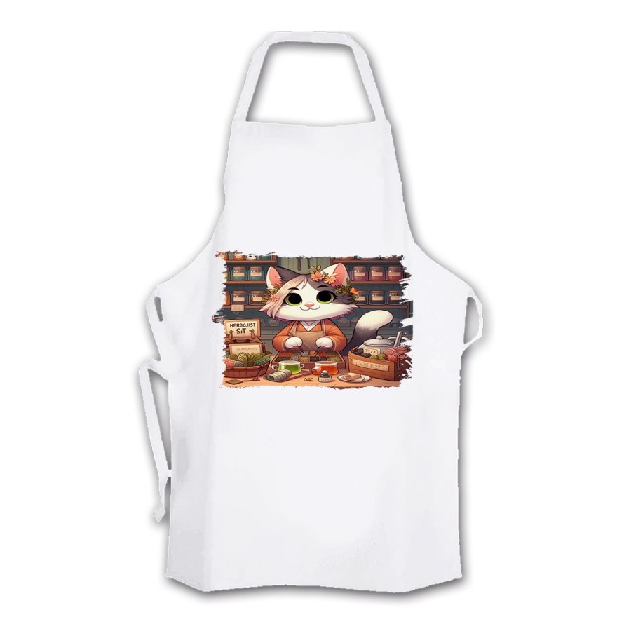 DELANTAL TALLA ADULTO gato herbolista animal profesion herbolisteria cocina personalizado