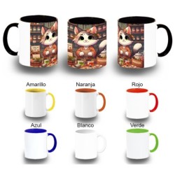 TAZA COLORES gato...