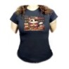 CAMISETA NEGRA MUJER gato herbolista animal profesion herbolisteria oferta personalizada