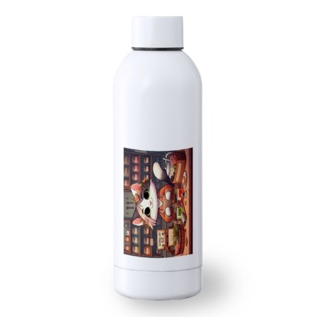 BIDON 500 ML ACERO INOXIDABLE gato herbolista animal profesion herbolisteria deporte deportivo botella senderismo