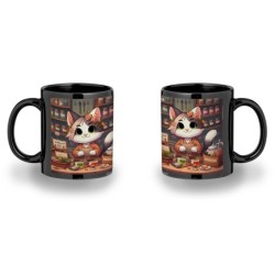 TAZA COLOR RECUADRO gato...