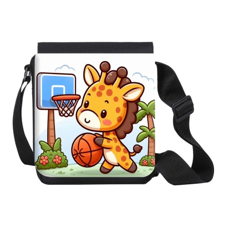 BANDOLERA PEQUEÑA girafa jugador animal deporte baloncesto bolso personalizada