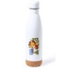 BIDON 750 ML ACERO INOXIDABLE ADORNO DE CORCHO girafa jugador animal deporte baloncesto tapon botella