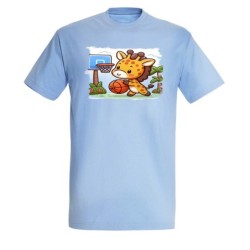 CAMISETA AZUL CIELO girafa...